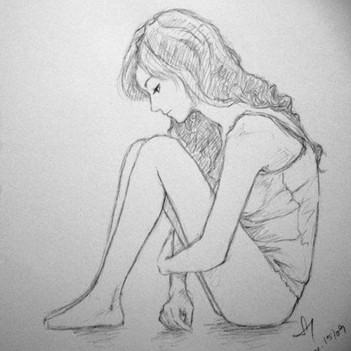 Рисунки карандашом грустные девушки