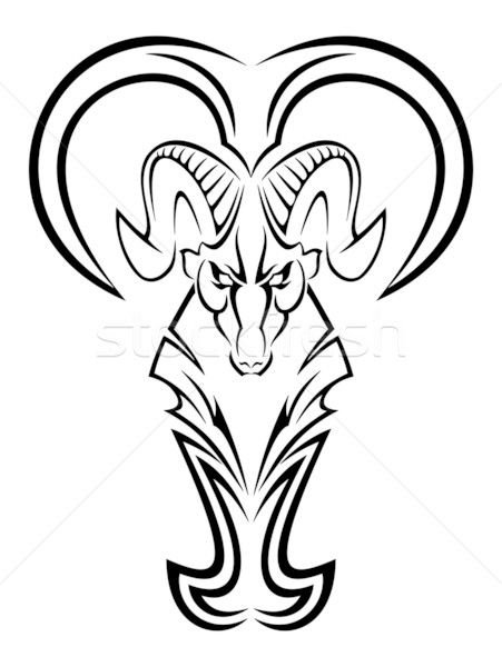 Знак зодиака Овен эскиз