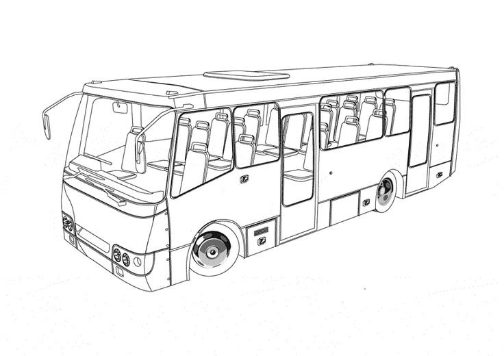Раскраска автобус ПАЗ 3205