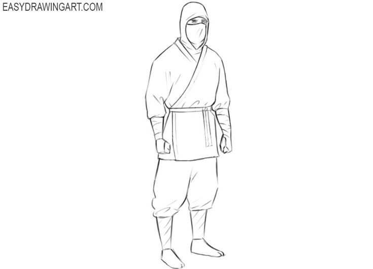 Ниндзя рисунок карандашом