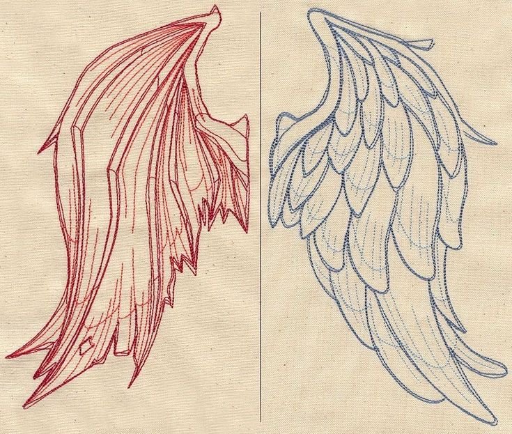 Крылья рисунок