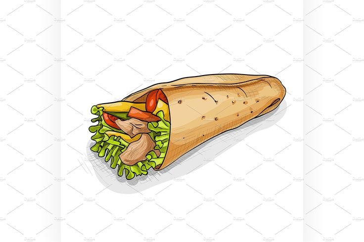 Шаурма нарисованная