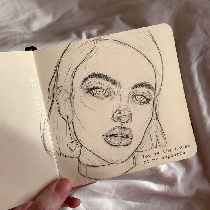 Рисунки в скетчбуке лица