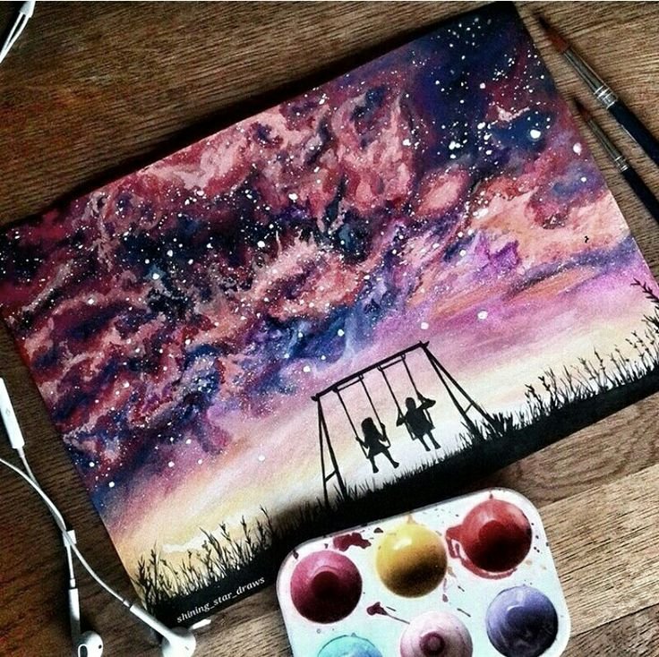 Картина космос красками