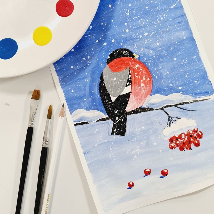 Снегирь рисунок