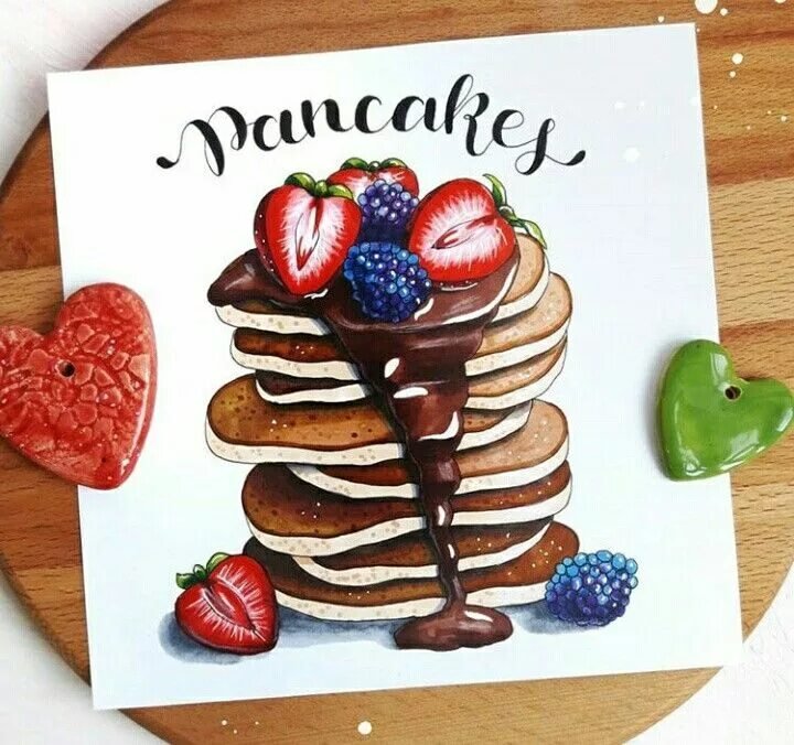 Рисунки маркерами еда