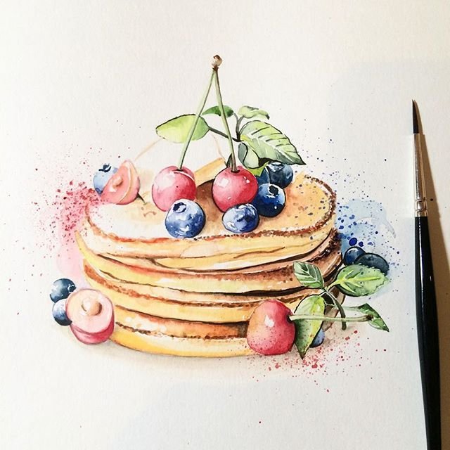 Панкейки акварелью