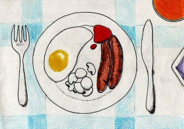 Мой вкусный и полезный завтрак рисунок