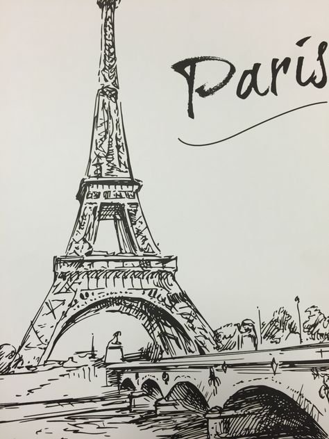 Рисунок Эйфелевой башни карандашом