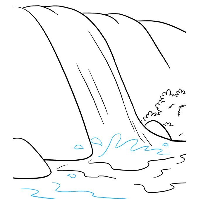 Раскраска водопад