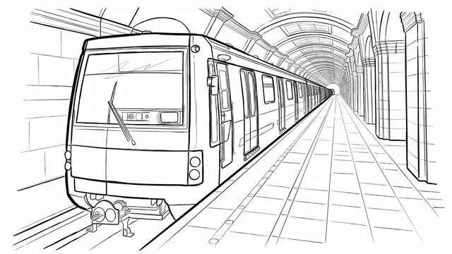 Метро раскраска для детей