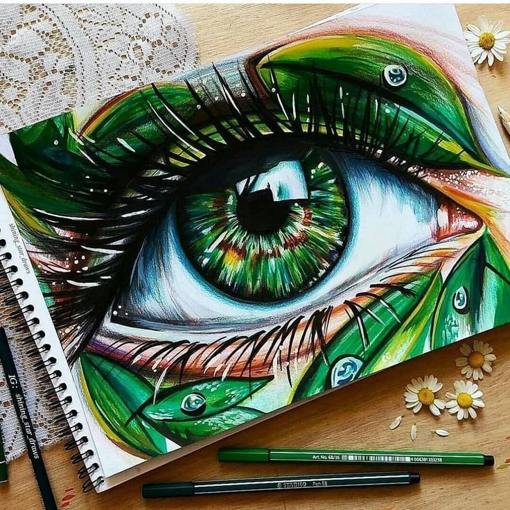 Рисунки цветными карандашами