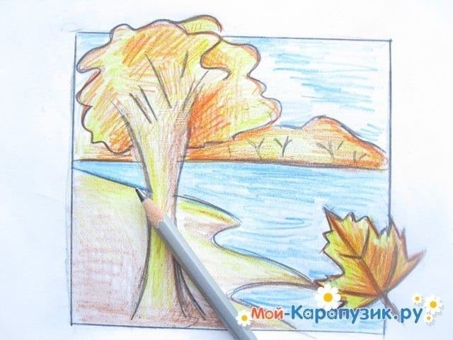Рисунок на тему осень легкий