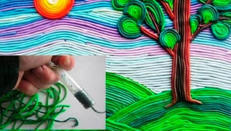 Пластилинография для детей из жгутиков