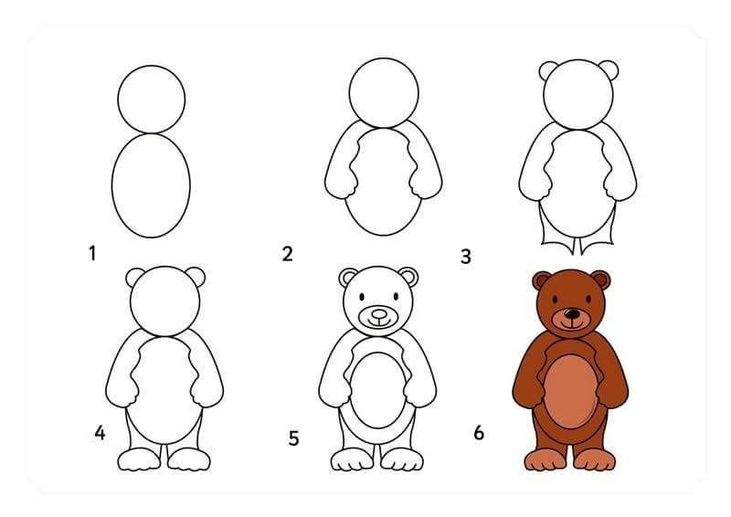 Медведь рисунок карандашом
