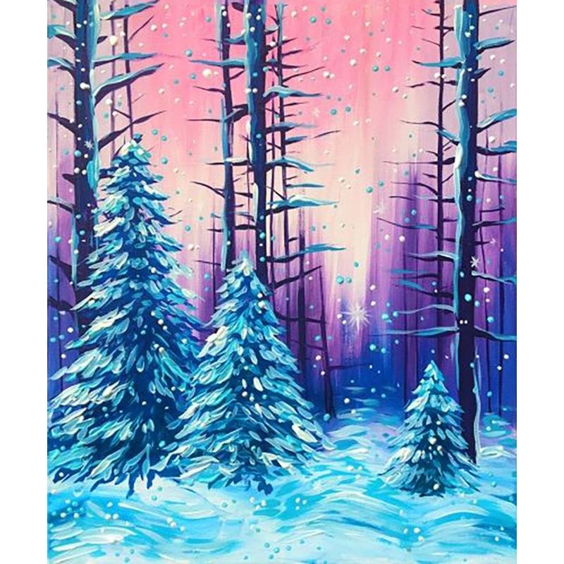 Зимний лес рисунок