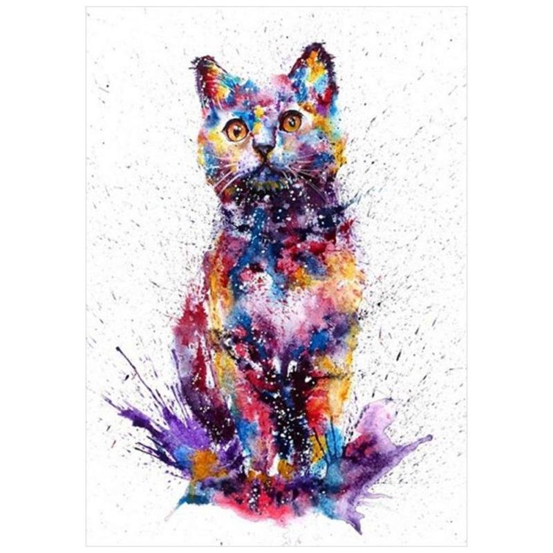 Кошка акварелью