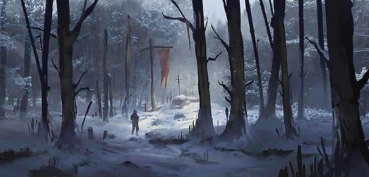Зимний лес арты