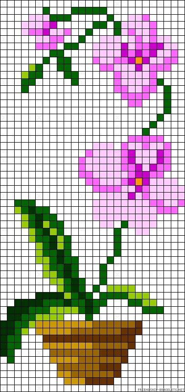 Цветы по клеточкам маленькие