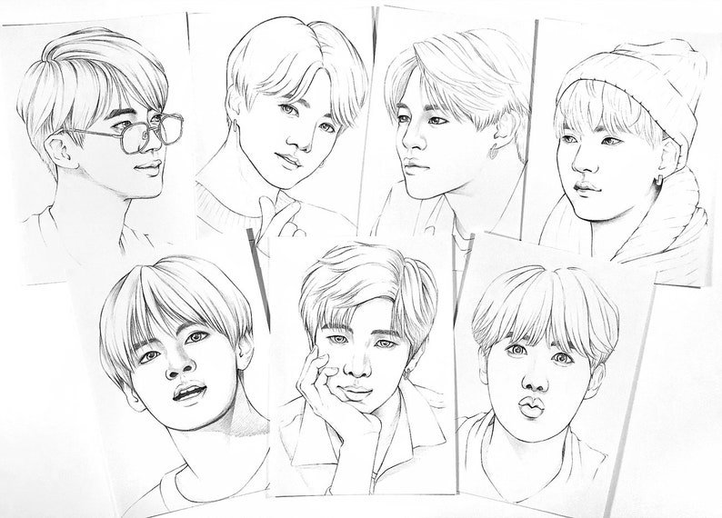 BTS раскраска
