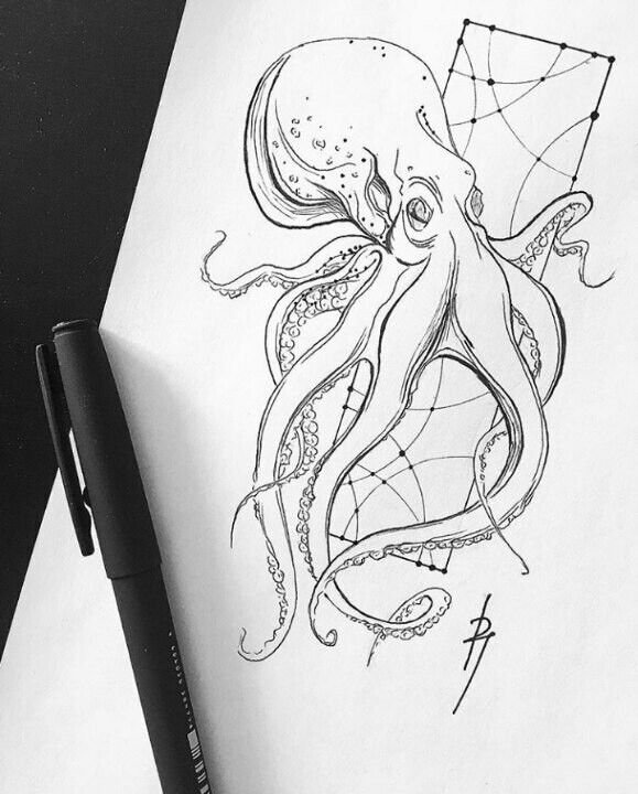 Осьминог Кракен осьминог Tattoo
