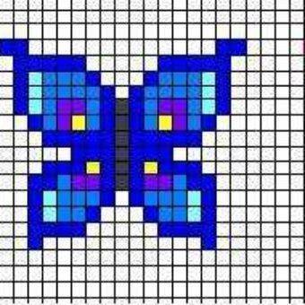 Бабочки по клеточкам маленькие