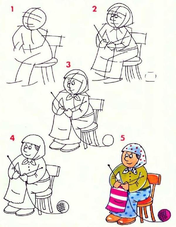 Бабушка рисунок