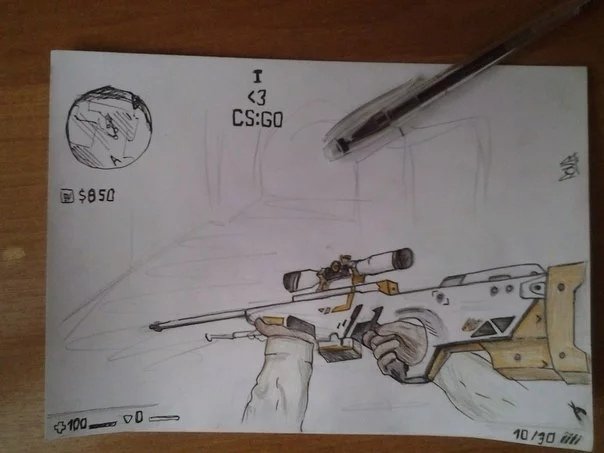 Рисунки КС го карандашом
