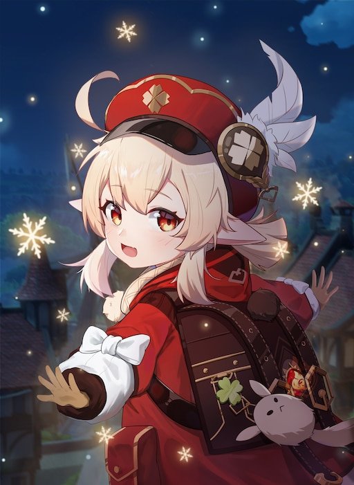 Новогодние обои Genshin