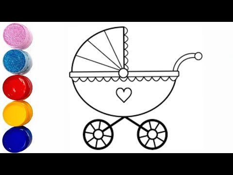 Коляска раскраска для детей