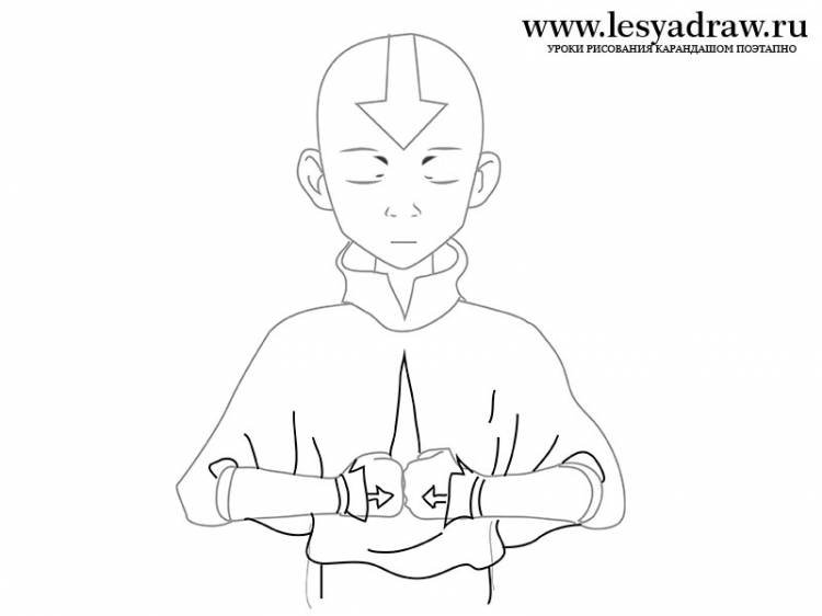 Аватар аанг рисовать карандашом