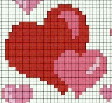 Сердце по клеточкам маленькое