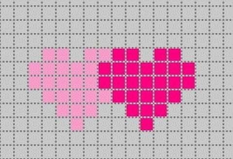 Сердце по клеточкам маленькое