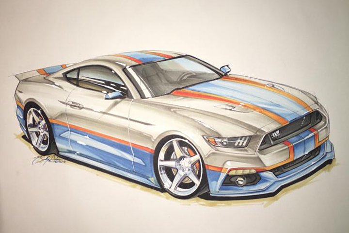 Ford Mustang gt рисунок