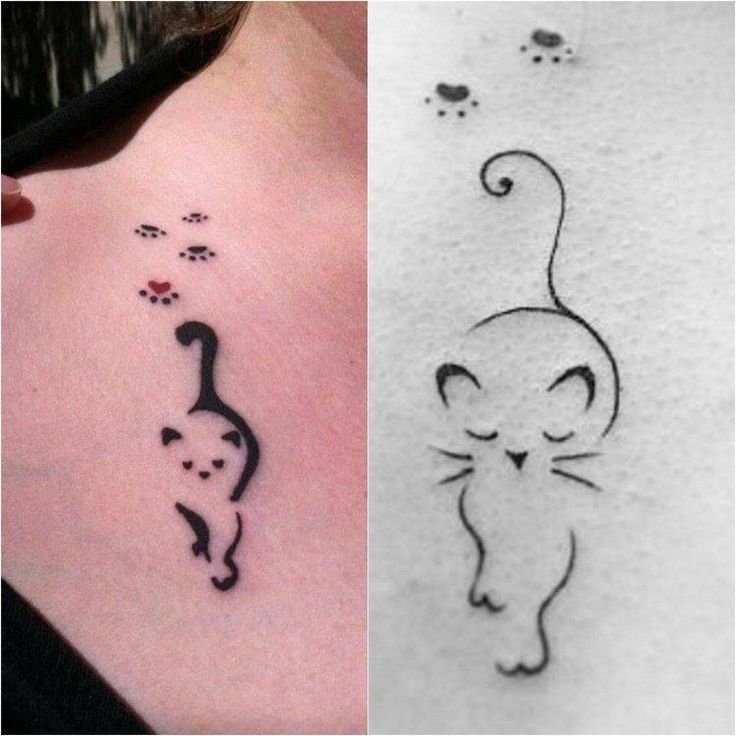 Татуировки кошки для девушек