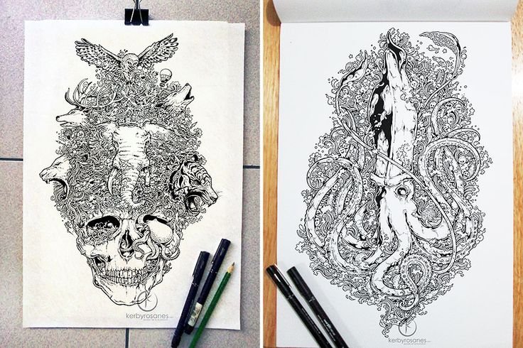 Рисунки ручкой