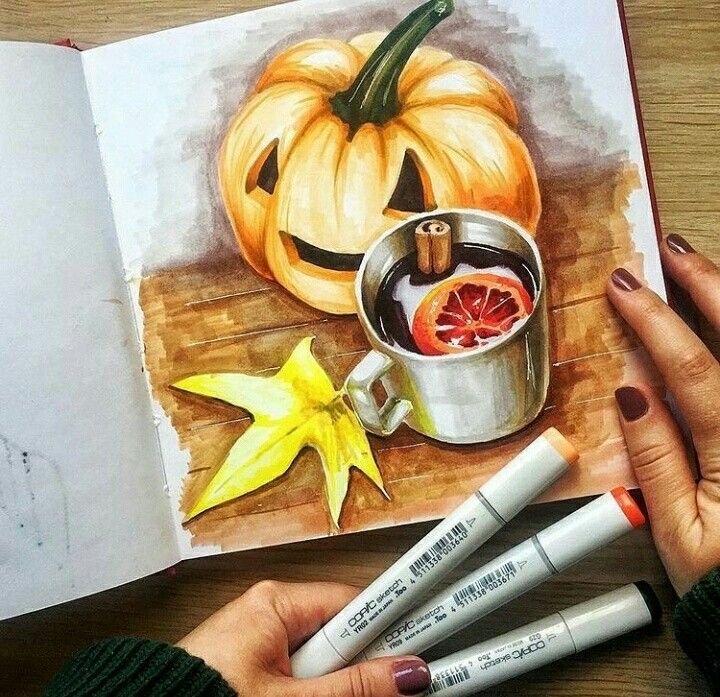 Рисование скетчей маркерами