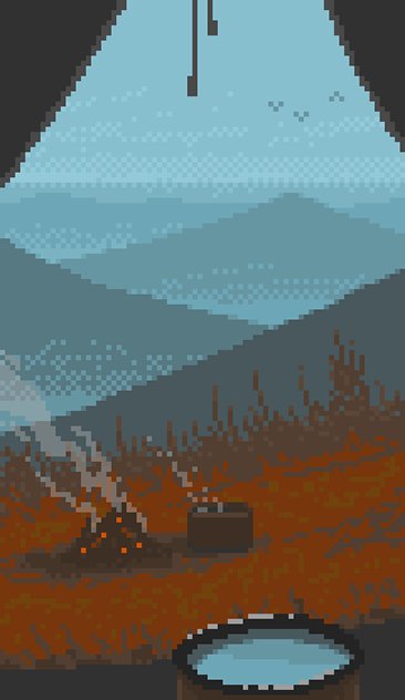 Палатка пиксель арт