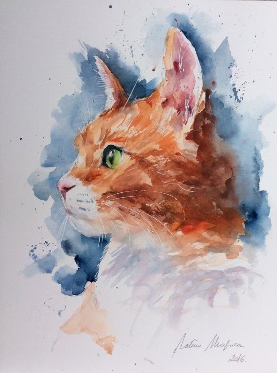 Акварельный котенок