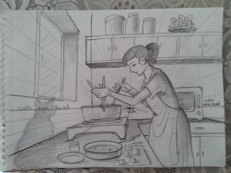 Рисунок на бытовую тему