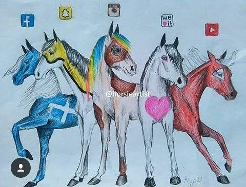 Рисунки лошадей фломастерами