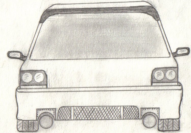 Автомобиль сзади рисунок