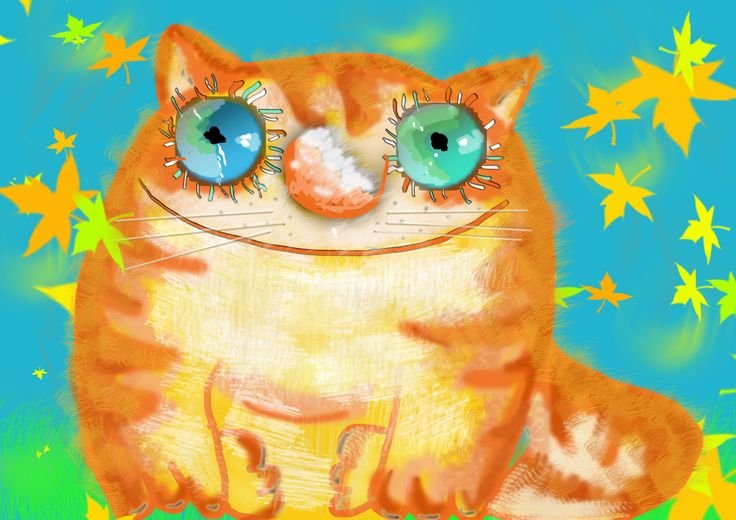 Рыжий кот мультяшный