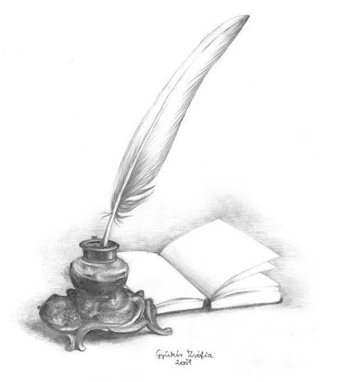 Перо чернильница книга