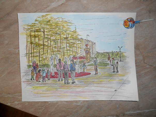 Парк Победы Липецк рисунок