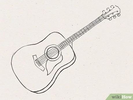 Пошаговый рисунок гитары