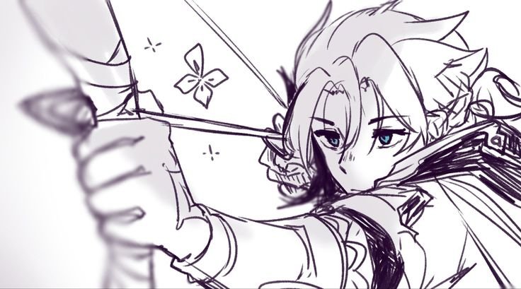 Альбедо рисует Геншин арт