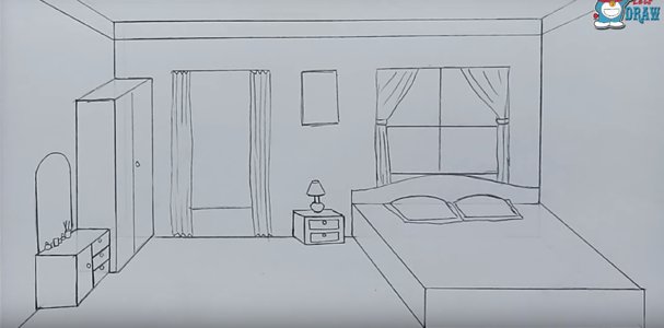 Рисунок комнаты для срисовки