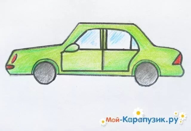 Машина карандашом для детей