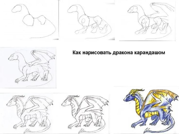 Дракон рисунок пошагово